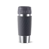 Emsa Travel Mug Easy Twist Edelstahl-Isolierbecher, 360 ml, Spülmaschinenfest, Einfaches Öffnen & Schließen, 4h heiß + 8h kalt, Anthrazit, N2011500