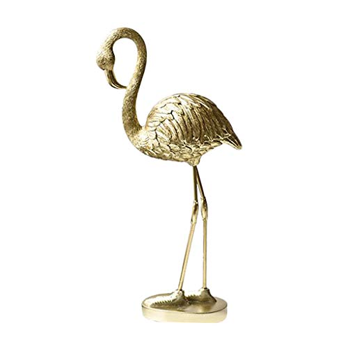 Fenteer Luxus Goldene Flamingo Dekoration Figuren Home Decor Aufenthaltsraum Ornament Prop Harz Desktop Display Geschenk, B