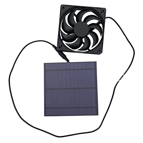 Mothinessto Solarpanel-Set mit Lüfter, Solarzell-Ladegerät aus monokristallinem Silizium für die Kühlung von Zwingern für Haustiere