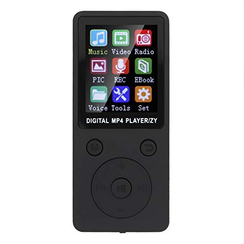 MP3 MP4 Player Bluetooth Musik Player mit 1,8-Zoll Farbbildschirm mit runden Tasten, Unterstützung der 32G Speicherkarte, Unterstützung für Musik, Radio, Aufnahme, Video, E-Book(schwarz)