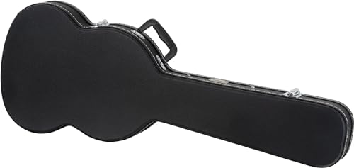 Rocktile E-Gitarrenkoffer Double Cut Style (gepolsterter Gigbag, integriertes Innenfach, abschliessbar, Gesamtlänge: 102cm) Schwarz