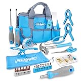 Hi-Spec 35-teiliges blaues Heimwerker-Werkzeugset & Schutzbrille mit 100-teiligem Wandbild-Aufhängeset für die Reparatur und Wartung von Haushaltsgeräten in einer praktischen blauen Werkzeugtasche