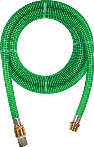 FITT ASPIRTECH 7 m - Saugschlauch für den Anschluss an Pumpen, mit Messing-Anschluss und Messingfilter mit Flansch, grün