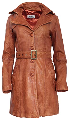 RICANO Kate – Damen Ledermantel / Trenchcoat (Slim Fit) – echtes Premium Lamm Leder