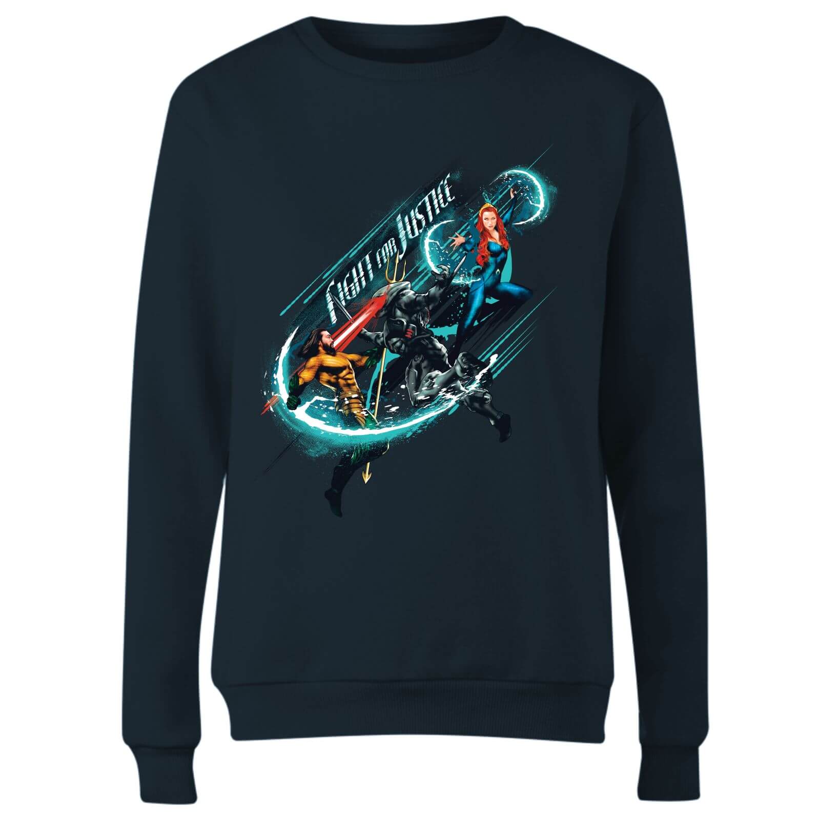 Aquaman Fight For Justice Damen Sweatshirt - Navy Blau - S - Marineblau 4
