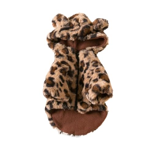 Haustierkleidung Herbst Winter Plüschmantel Leopardenmuster Pullover Bunte Farben Kleine Hunde Katzen Jacke Pelzpullover Bulldogge Mops Pudel (Farbe: Hoodie-01, Größe: M)