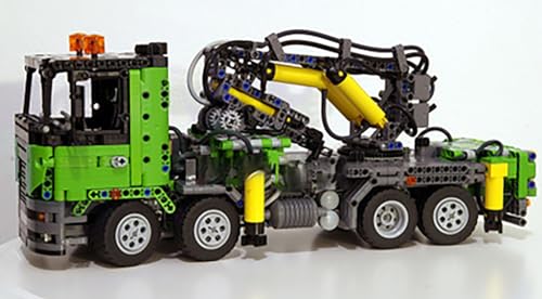 FMBLDM Technik LKW mit Pneumatik Kran, 1659 Teile Pneumatic LKW Rettungsfahrzeug Bausatz, MOC Modellbausatz, Spielzeuggeschenke for Erwachsene, Teenager H