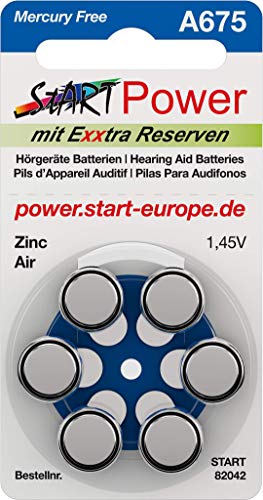 START - 60 Batterien für Hörgeräte - Typ A675-1.45V - 550mAh - PR44, 82041