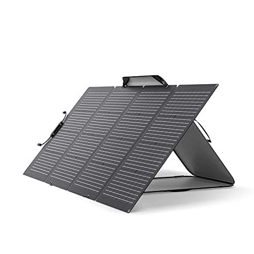 ECOFLOW Solarpanel, faltbar, doppelseitig, 200 W, mit verstellbarer Halterung, wasserdicht IP68 und langlebig für das Leben im Netzwerk