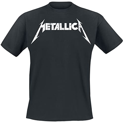 Metallica Textured Logo Männer T-Shirt schwarz L 100% Baumwolle Band-Merch, Bands