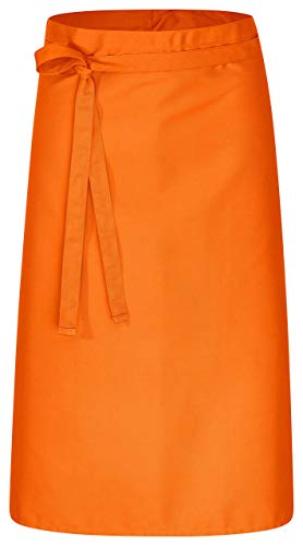 DESERMO 10er Set Premium Vorbinder 80cm x 100cm (L X B) ✓ Hochwertige Taillen-Schürze für Frau & Mann ✓ Innovative Mischung aus Baumwolle & Polyester ✓ Große Farbauswahl ✓ 220g/m² (Orange)