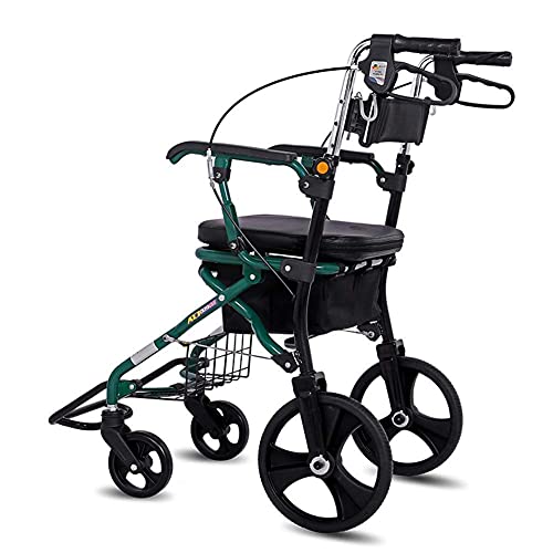 Rollator s for Senior Lightweight Easy Folding,Adjustable, Suitable for The Elderly, Rehabilitation Patients, Aluminum Folding Four Crutches Rollator