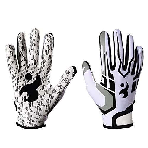 MXGZ American Football-Handschuhe, Mesh-Fingerspitzen mit Mittlerer Dicke, Sporthandschuhe aus Silikon für Baseball (L)