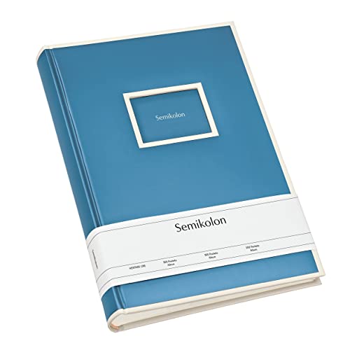 Semikolon 364069 300 Pockets Album – 22,5 x 32,8 cm – 100 Seiten cremefarben, für 300x 10x15 Fotos – azzurro hell-blau