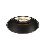 SLV LED Einbaustrahler HORN-T, schwarz, rund | Dimmbare Decken-Lampe zur Beleuchtung innen | LED Spot, Fluter, Deckenstrahler, Deckenleuchte, Einbau-Leuchte | 1-flammig, GU10 QPAR111