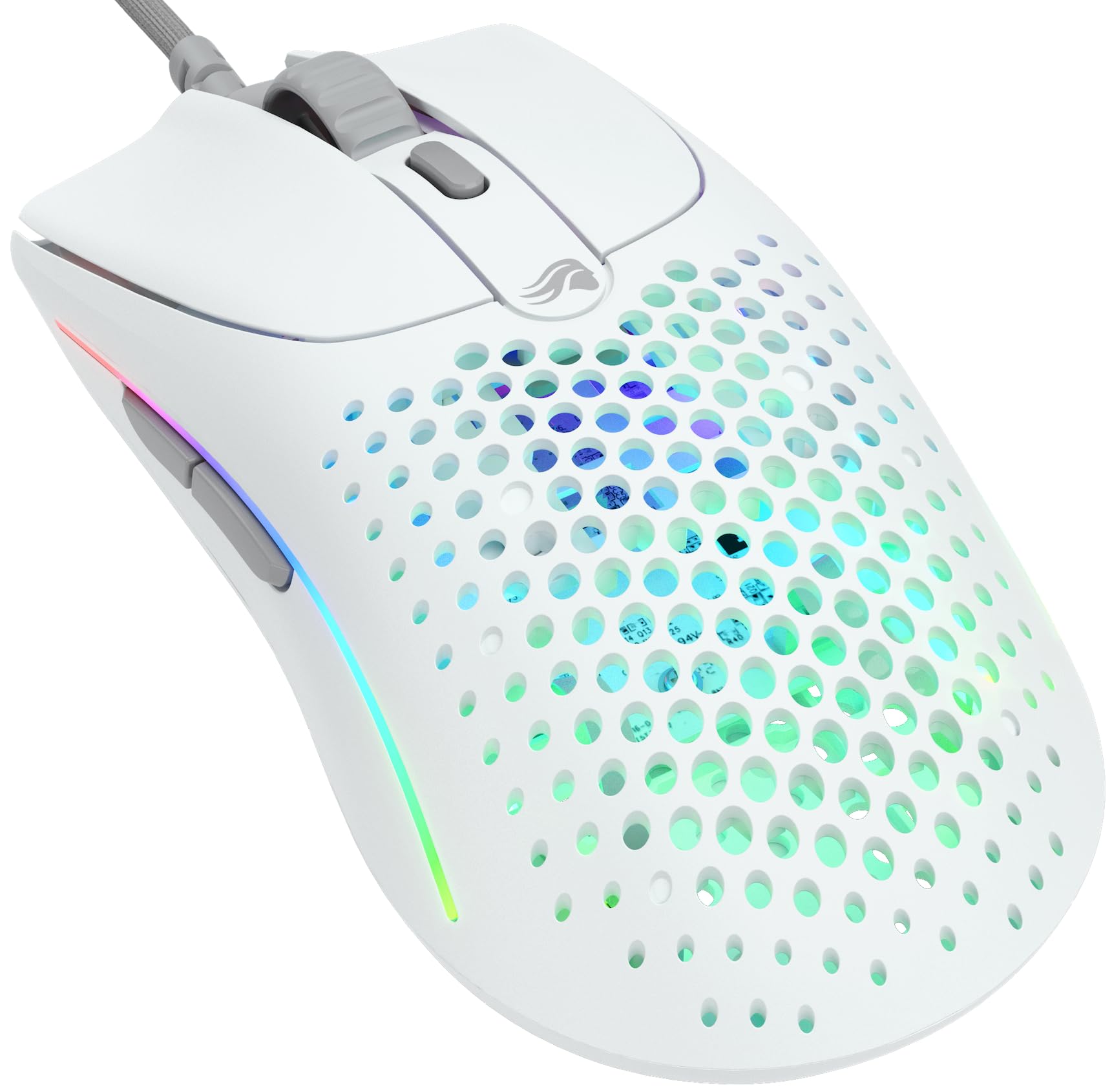 Glorious Gaming Model O 2 Wired Gaming Mouse – ultraleichte 59 g, FPS, 26.000 DPI, Motion-Sync, auf 80 Mio. Klicks ausgelegte Schalter, 6 programmierbare Tasten, beidhändig, RGB, PTFE-Füße – Weiß