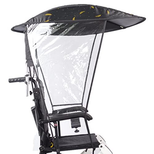 TOTLAC Universal-Sonnenschutzabdeckung für elektrische Rollstühle, Sonnenschirm-Markise, Sonnenschutz-Regenabdeckung, UV-beständiger Schutz, Rollstuhl-Überdachungs-Regenschirmständer