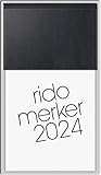 rido/idé Tageskalender Modell Merker 2024 1 Seite = 1 Tag Blattgröße 10,8 x 20,1 cm schwarz