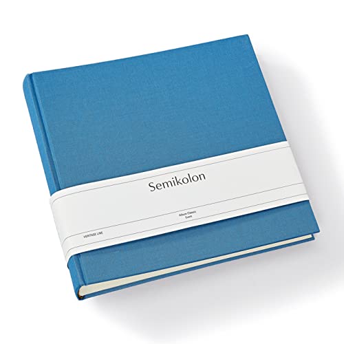 Semikolon (368391) Album Classic Event azzurro (Hell Blau) - Foto-Album/Foto-Buch mit 30 Blättern cremeweißem Fotokarton mit Pergaminpapier - 24 x 23 cm