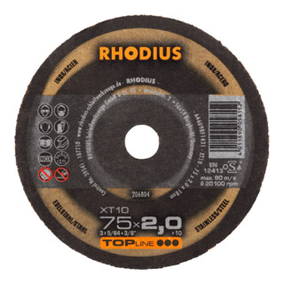 RHODIUS TOPline XT10 MINI Extradünne Trennscheibe 75 x 2,0 x 10,0 mm