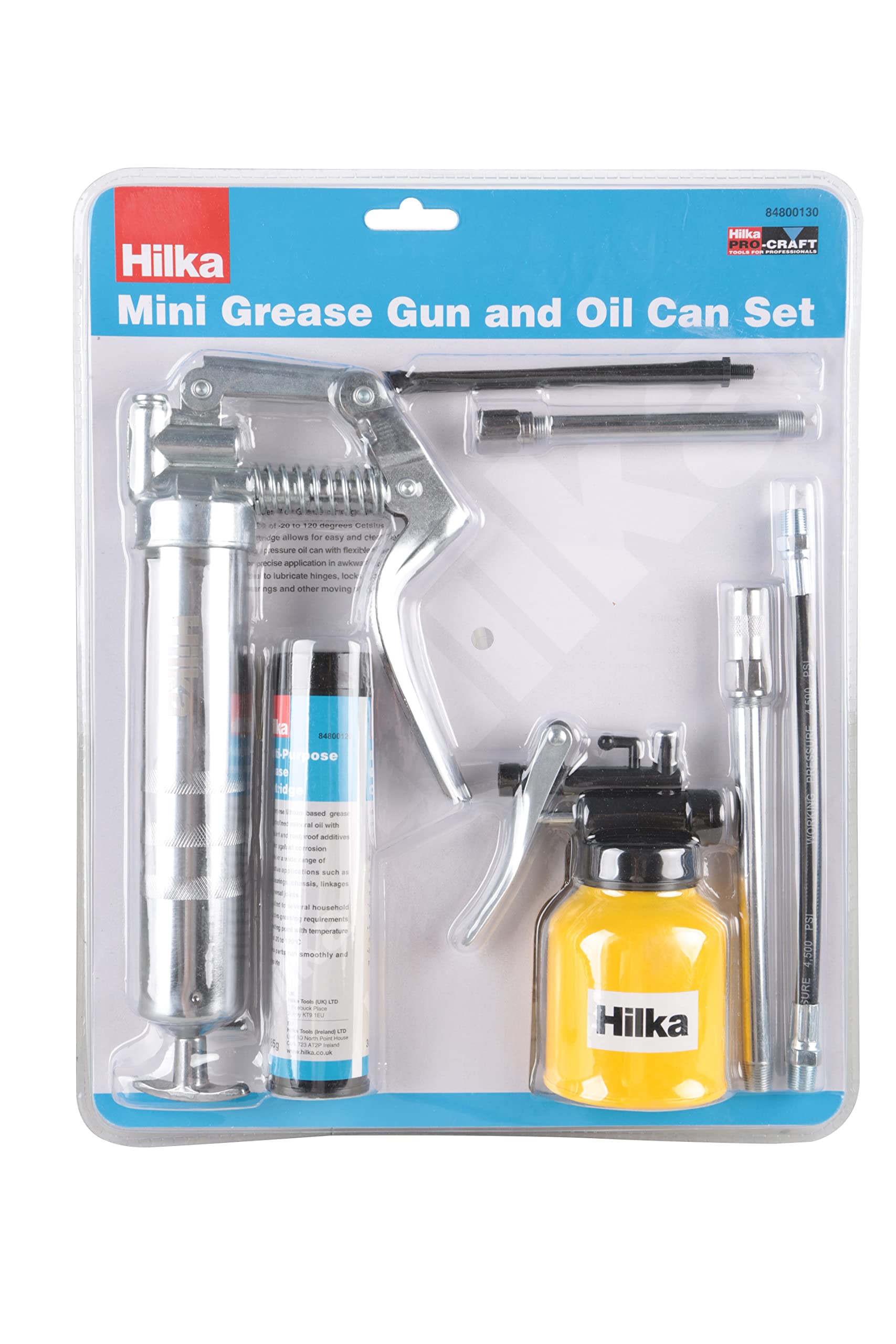 Hilka Mini-Fettpresse und Öldosen-Set