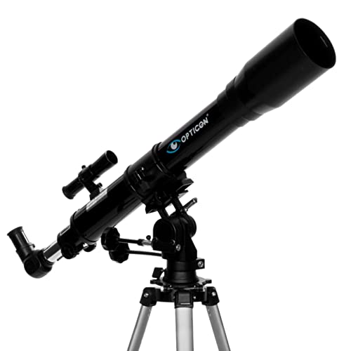 OPTICON - Teleskop Sky Navigator I Vergrößerung 525x I Durchmesser 70 mm I Brennweite 700 mm I Okularauszug 1,25" I Barlowlinse 3X I für Anfänger und Fortgeschrittene I Umfangreichem Zubehör