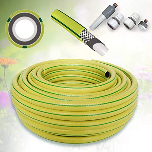 All4You GARTENSCHLAUCH 3/4 Zoll 50m gelb WASSERSCHLAUCH Schlauch mit Armaturen