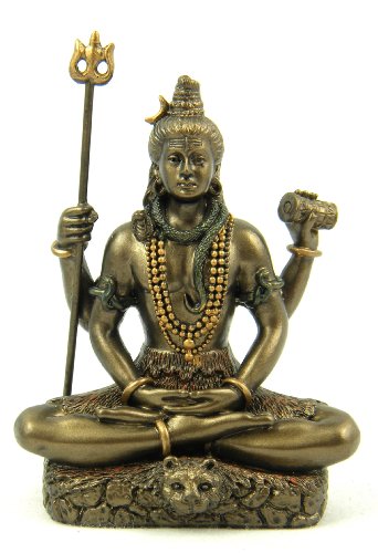 Hindu Gott Lord Shiva in Meditation Bronze Finish Figur Skulptur Statue