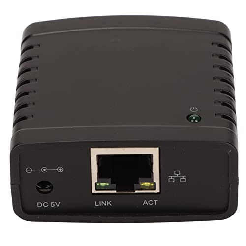 AXOC Netzwerkdruckserver, Low Power TCP IP LPR USB2.0-Übertragung USB-Druckserver mit Desktop-Adapter EU-Stecker