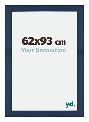 yd. Your Decoration - Bilderrahmen 62x93 cm - Bilderrahmen aus MDF mit Acrylglas - Antireflex - Ausgezeichneter Qualität - Dunkelblau Gewischt - Mura