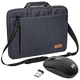 PEDEA Laptoptasche " Elegance " Notebook-Tasche bis 15,6 Zoll (39,6 cm) Umhängetasche mit Schultergurt inkl. Schnurloser Maus, Grau