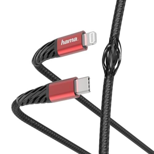Hama 183294 Schnellade-/Datenkabel Extreme USB-C - Lightning, 1.5m, schwarz / rot