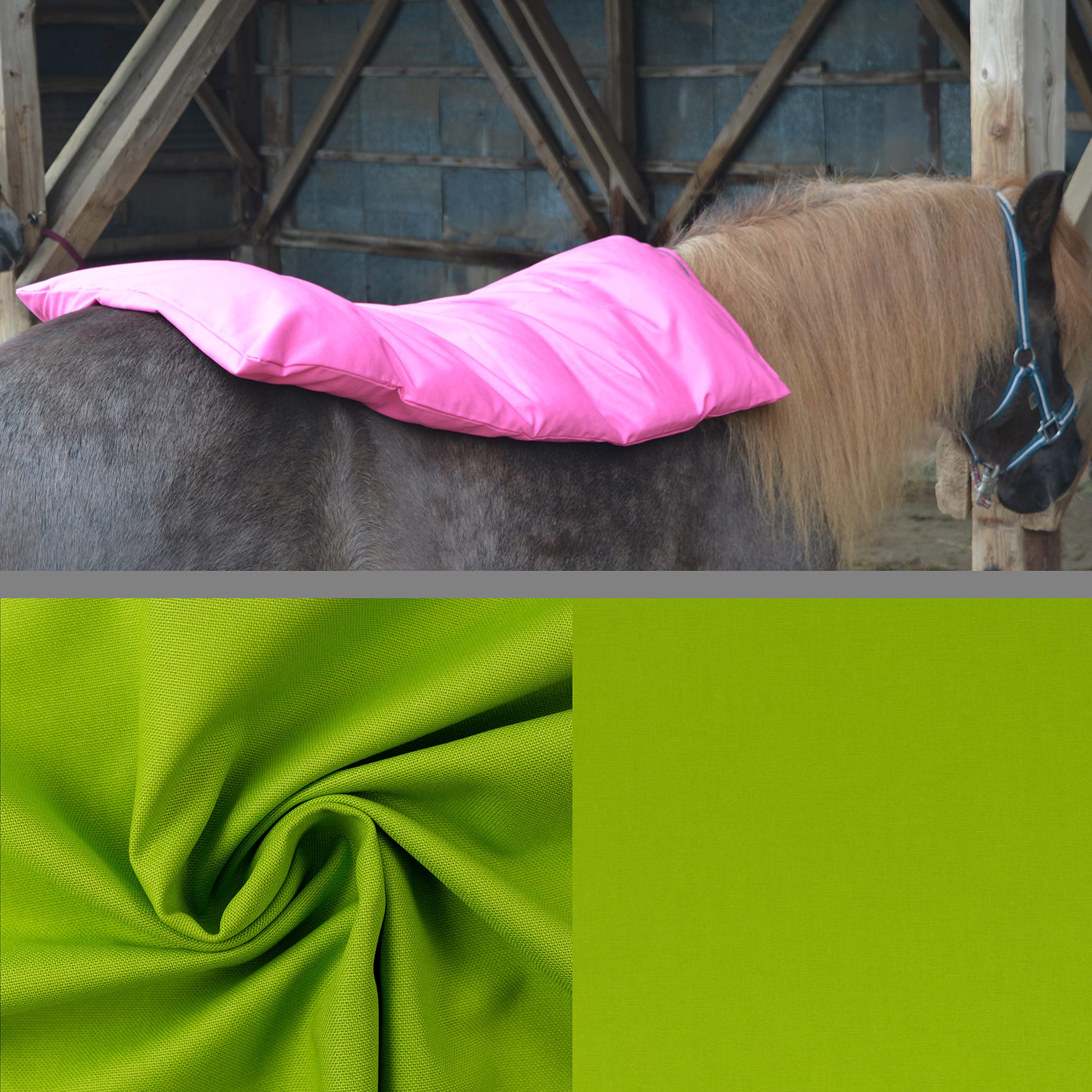 Teichwerk Dinkelspelzkissen Wärmekissen für Pferde Ponys Esel 1 farbig Hellgrün Füllung Premium Plus 70x68