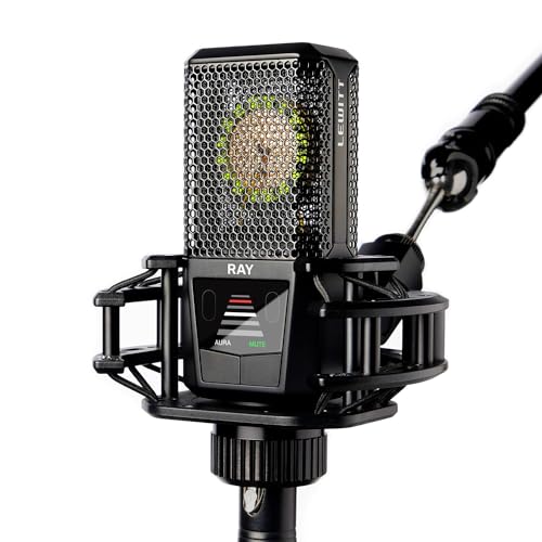 RAY Mikrofon mit Autofokus für Deine Stimme - Mute by Distance und eigene Mute Taste - Für Podcasts, Streaming, Content und Musikproduktion in Studioqualität - 1-Zoll Studiokapsel