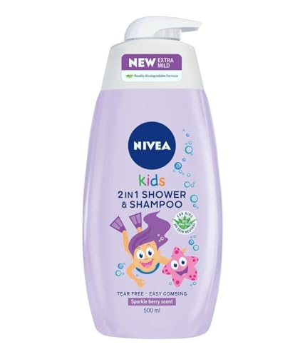 Nivea Kids Hair & Body Shampoo 500ML Sparkle Berry (Pack of 2)