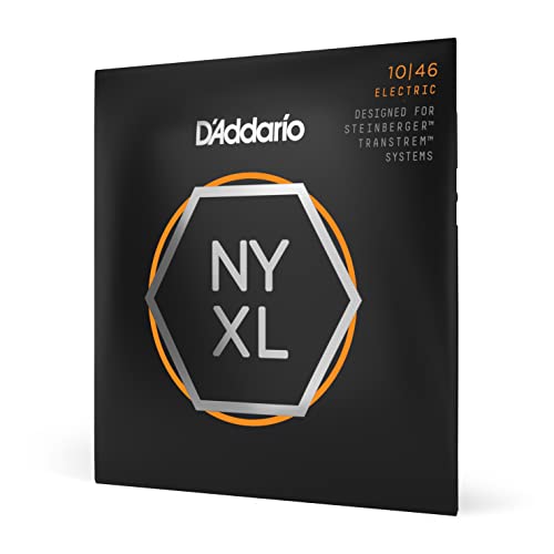 D'Addario NYXLS1046 mit vernickeltem Draht umsponnene Saiten für E-Gitarren, normal leicht, mit Kugel an beiden Enden, 10-46