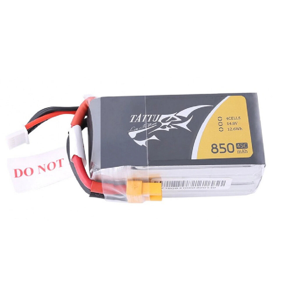 Tattu 4S 14,8 V 850 mAh 45C Lipo Batterie XT30 Stecker für Emax Babyhawk II HD FPV Racing Drone