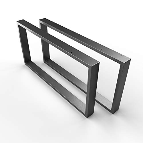 SOSSAI Design Couchtisch Untergestell | ANTHRAZIT | Stahl Tischgestell - pulverbeschichtet | 2 Stück (Paar) | Breite 60 cm x Höhe 40 cm - Tischkufen CKK1