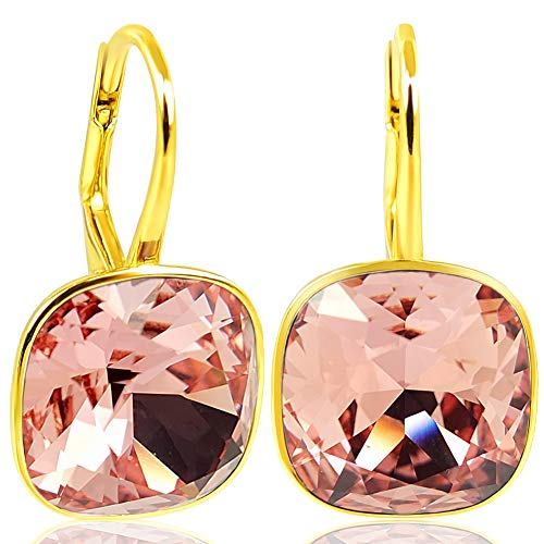 Ohrringe mit Kristallen von Swarovski® Gold Rosa Orange NOBEL SCHMUCK