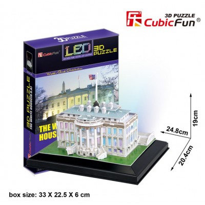 Cubic Fun 3D Puzzle mit LED - Wei�es Haus, Washington 56 Teile Puzzle Cubic-Fun-L504H 2