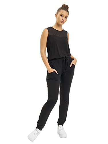 Urban Classics Damen Ladies Tech Mesh Long Jumpsuit, Schwarz (Black 7), XX-Large