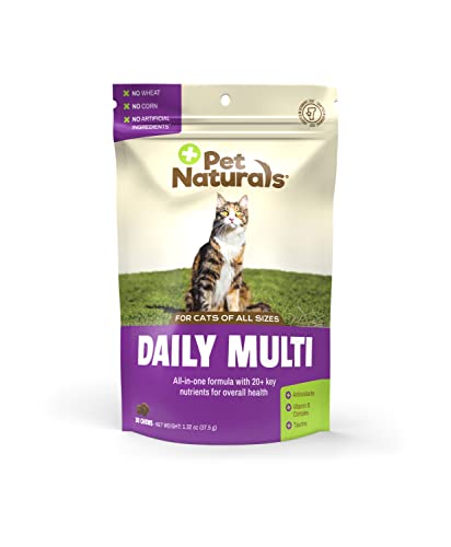 Pet Naturals – Daily Multi für Katzen, tägliche Multivitamin-Formel mit Taurin, Arginin und Biotin, 30 Kauspielzeuge mit Fischgeschmack