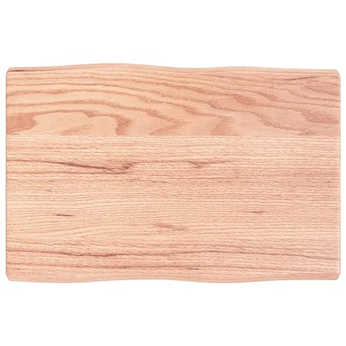 Massivholz Tischplatte Baumkante Massivholzplatte Baumkanten Holz Platte Ersatztischplatte Holzplatte für Heimwerker, Arbeitsplatten & Tische, 60x40x4 cm Massivholz Eiche Behandelt Baumkante