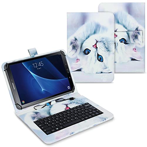 NAUC Tablet Tasche kompatibel für Samsung Galaxy Tab A6 10.1 2016 T580 T585 USB Tastatur Keyboard Hülle Schutzhülle Cover
