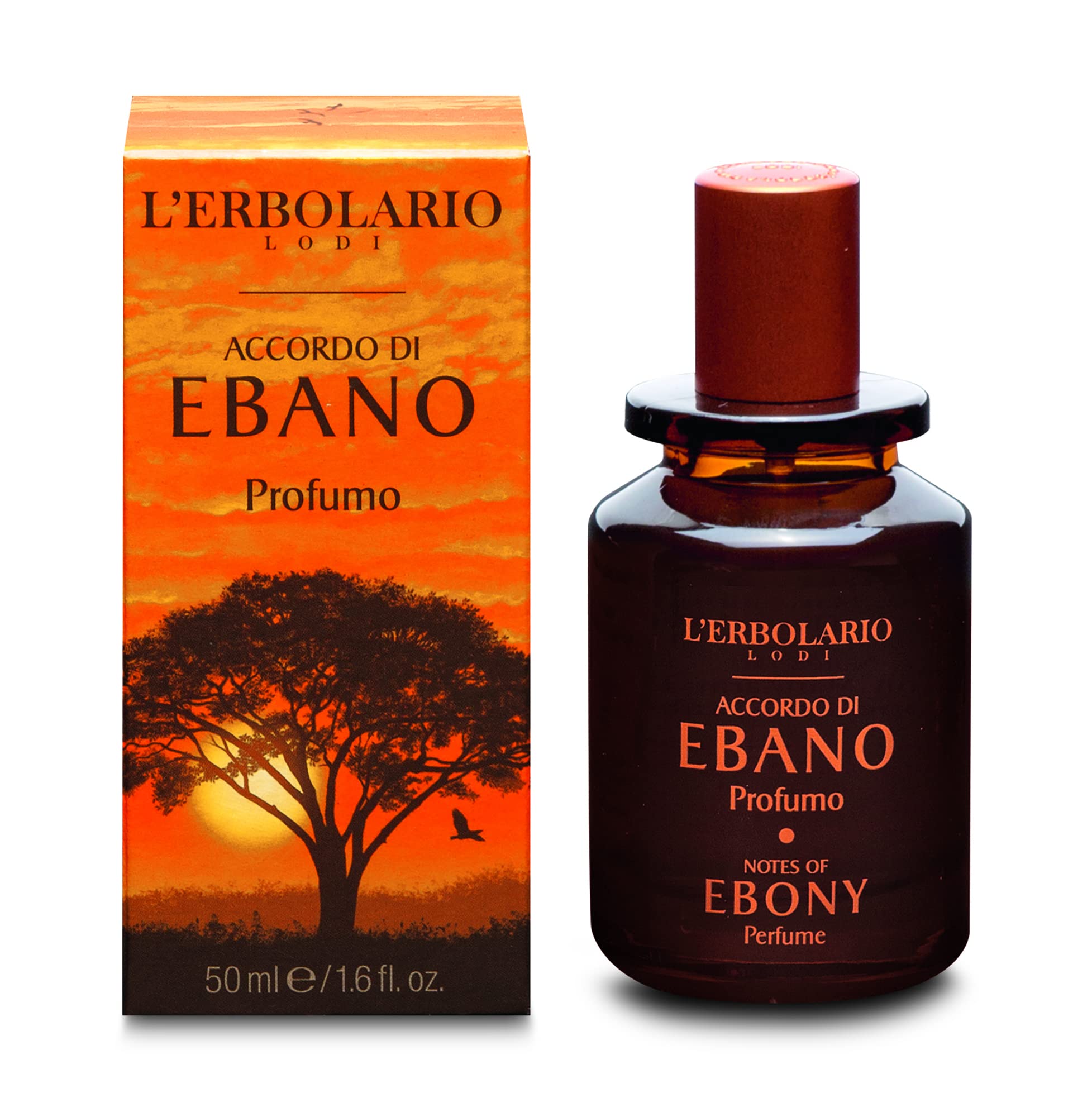 L'Erbolario Ebony Accord Herrenparfüm, Zitroniger und Holziger Männerduft, Eau de Parfum für Männer, Größe: 50 ml