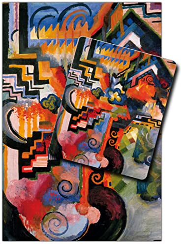 1art1 August Macke, Farbige Komposition, 1912 1 Kunstdruck Bild (120x80 cm) + 1 Mauspad (23x19 cm) Geschenkset