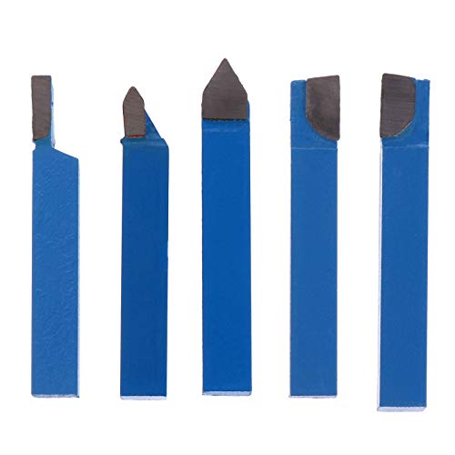 VILLCASE 5-teiliges Fräser-Set mit Hartmetallspitzen, zum Schneiden von Schweißen, Metalldrehmaschine, Drehwerkzeug, Bit-Schneidset (blau)