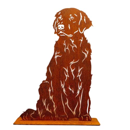 Terma Stahldesign Edelrost Hund Golden Retriever 74cm, Handmade Germany, tolle gartendeko aus Rost-Metall, deko rostoptik, Rostfiguren Tiere, rostfiguren Garten, Rostdeko