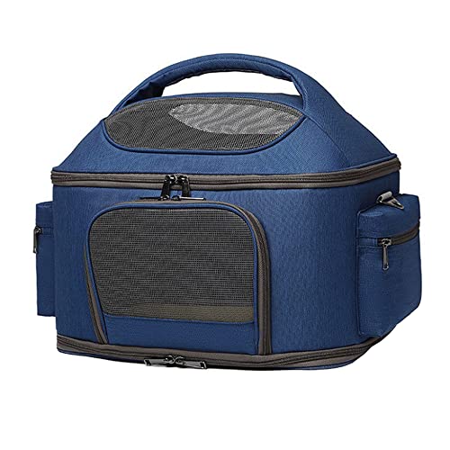 MBLUE Faltbare Netz-Reise-Handtasche, tragbare Tragetasche für Katzen und Hunde, Haustier-Schultertasche für Haustiere, Blau