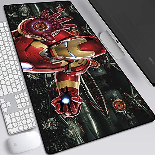 BILIVAN Gaming-Mauspad, Iron Man, groß, 900 x 400 mm, perfekte Präzision und Geschwindigkeit, Gaming-Mauspad mit 3 mm dicker Basis für Notebooks und PC (3)
